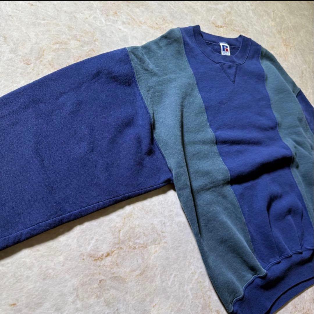 RUSSELL ATHLETICバイカラースウェット短丈USA製90s希少当時物