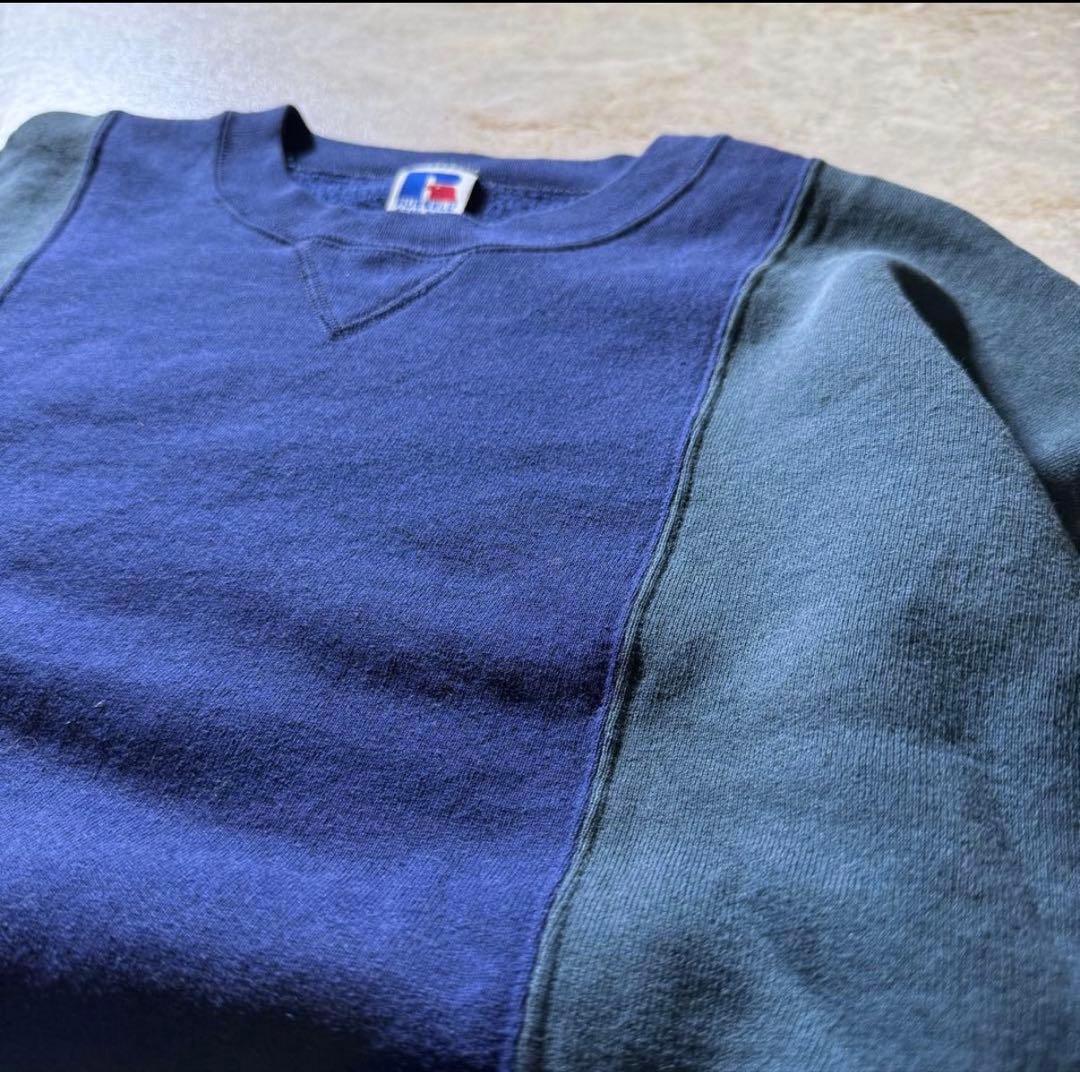 RUSSELL ATHLETICバイカラースウェット短丈USA製90s希少当時物