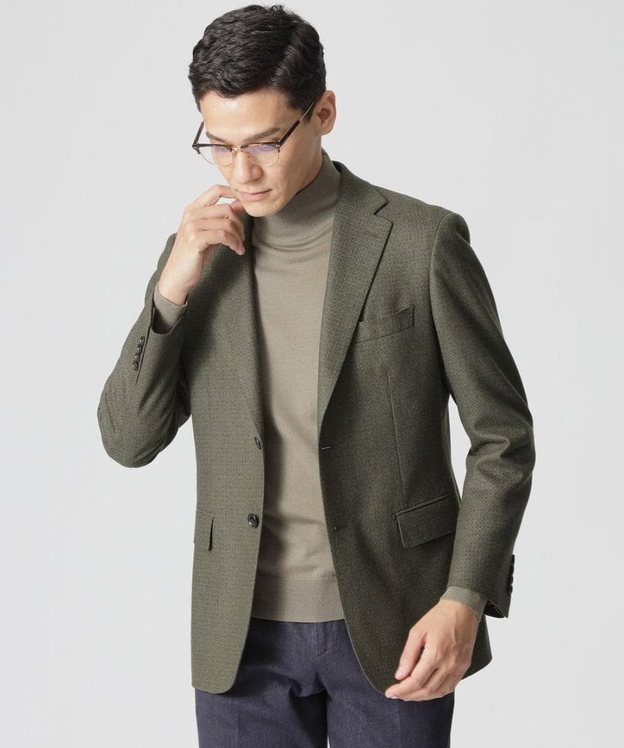 80周年記念 ポールスチュアート カシミヤ×シルク混 パケ柄カラージャケット