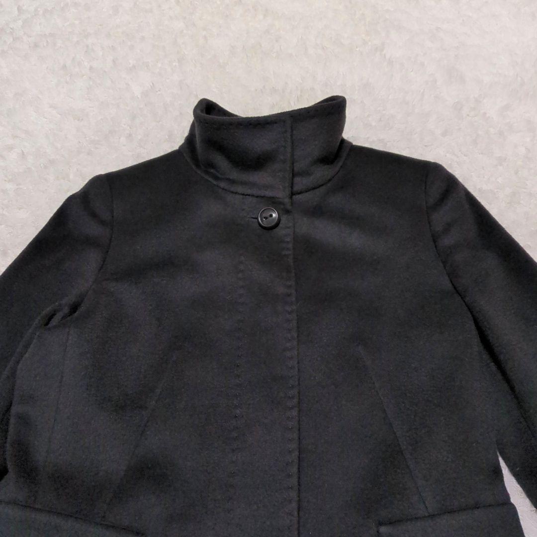 Max Mara STUDIO♦ヴァージンウール スタンドカラーコート 濃灰38