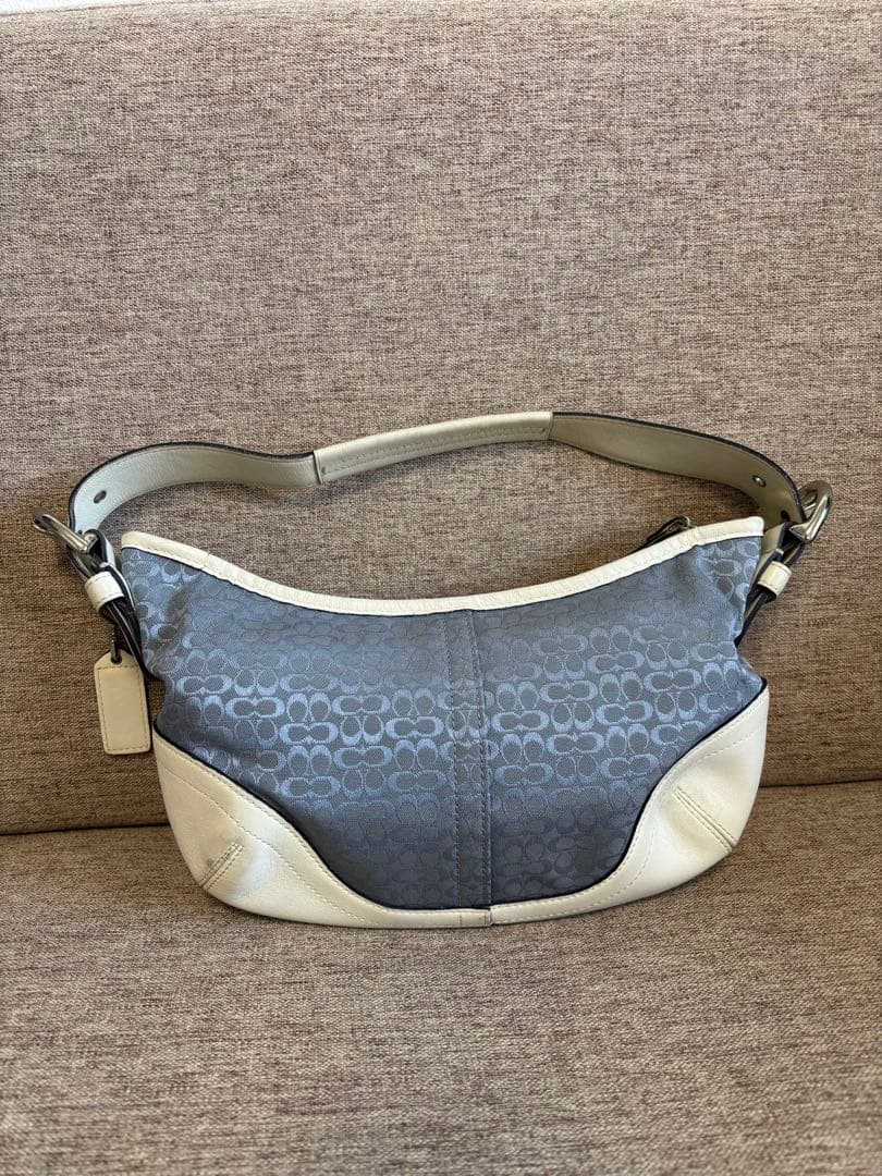 COACH ハンドバッグ ブルー/ホワイト