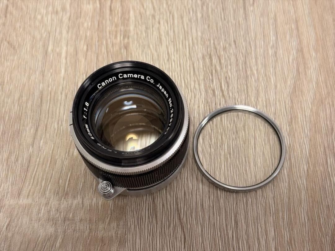 クリア Canon 50mm f1.8 L39 後期型 くもりなし フィルター付