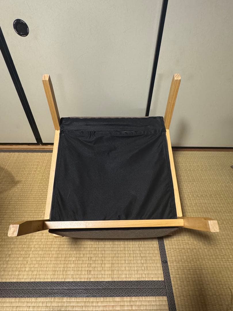 ファブリック 木肘ソファ 1P アームチェア　ローソファー1人掛け