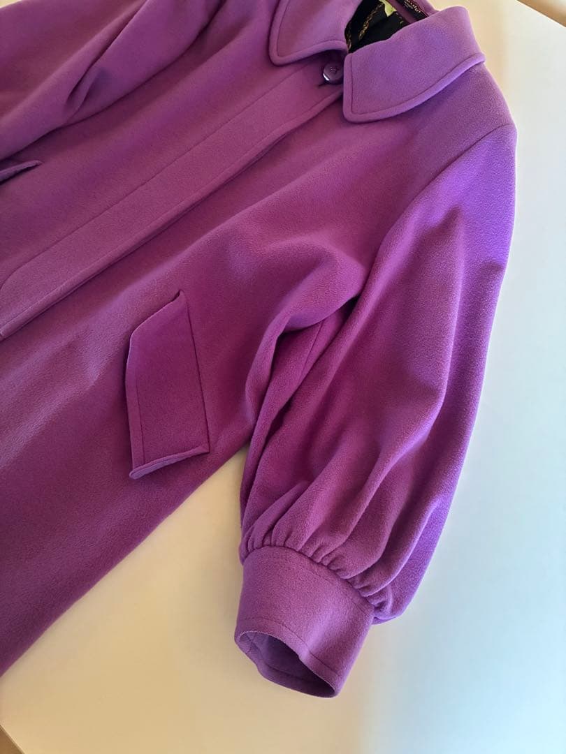 ピ*タ様 レオナール11号カシミヤ混コート パープル裏地シルクLEONARD