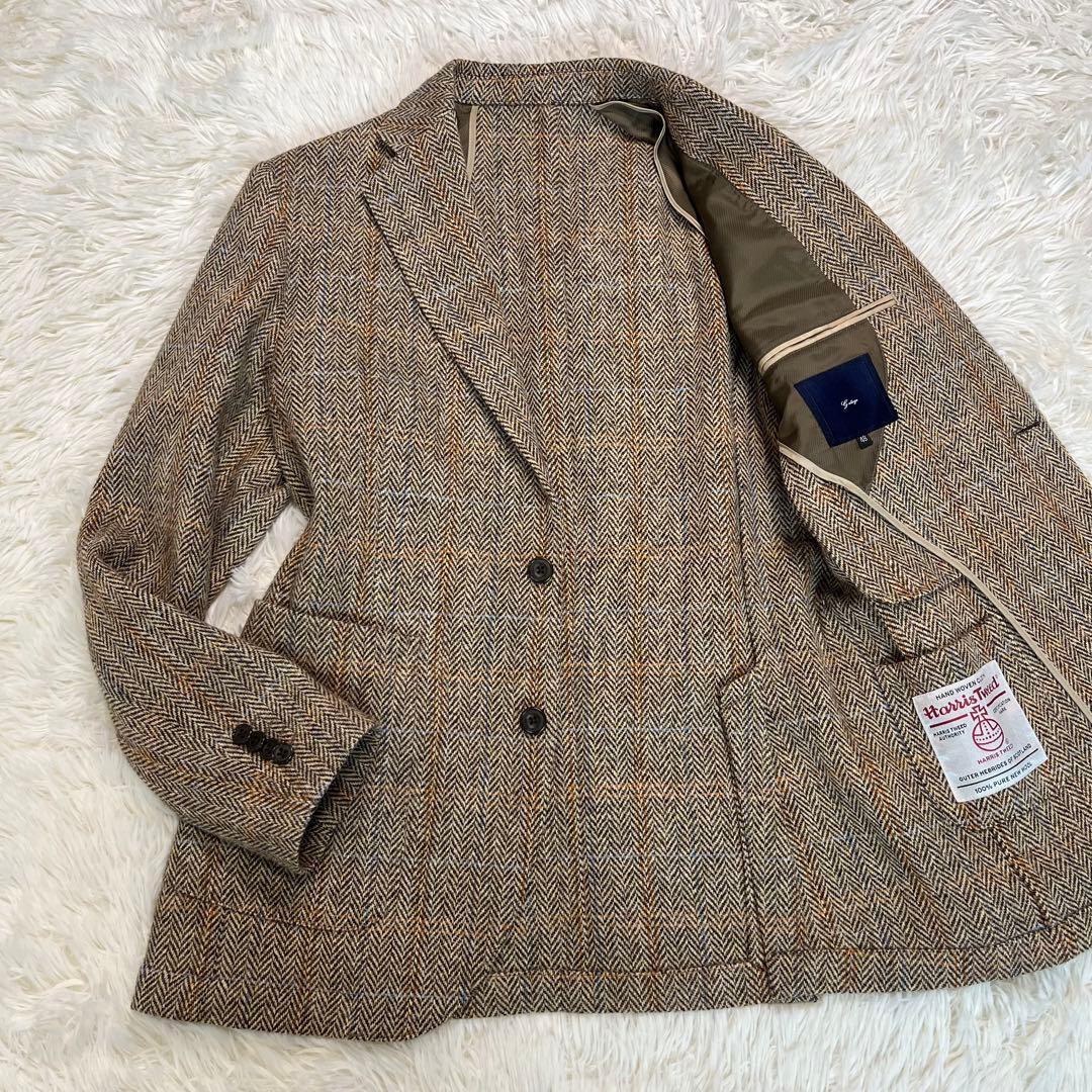美品✨G-stage ハリスツイード　テーラードジャケット　ヘリンボーン　L相当