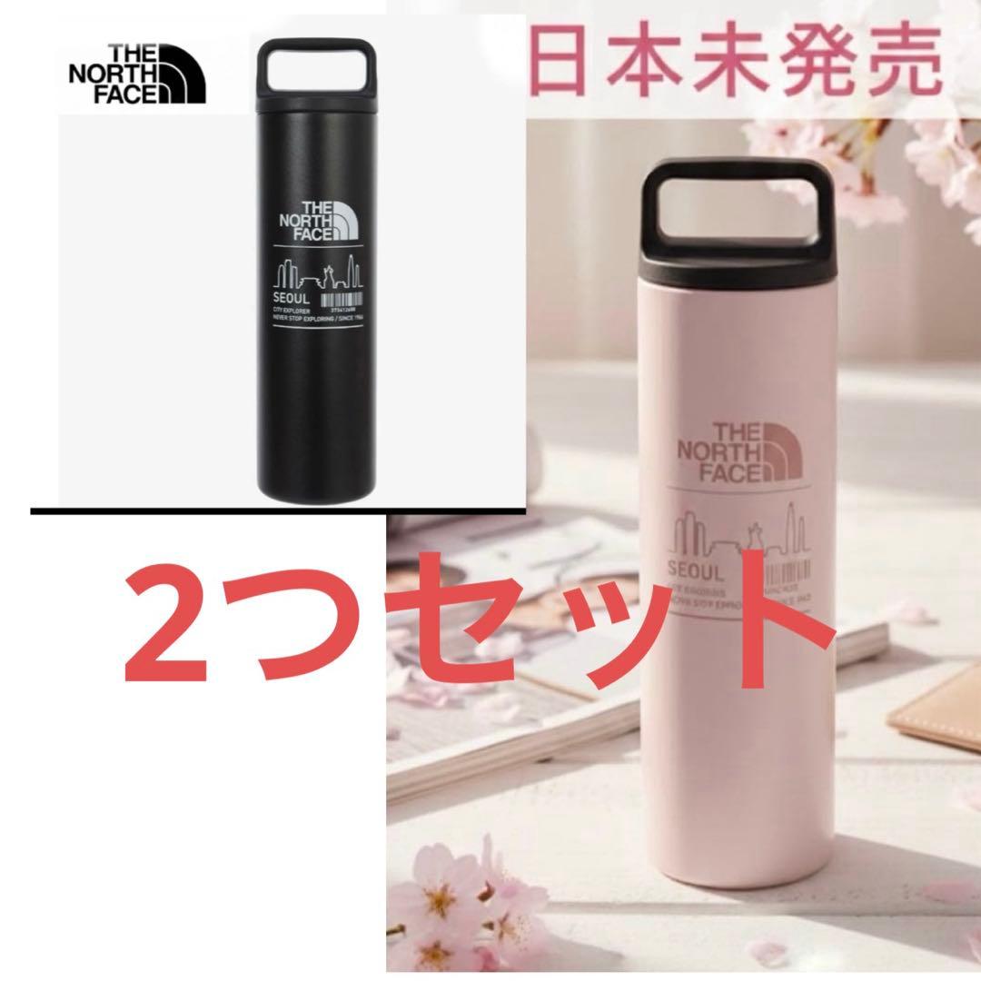 【新品・韓国限定】ノースフェイス 水筒 ベビーピンク　ブラック　591ml