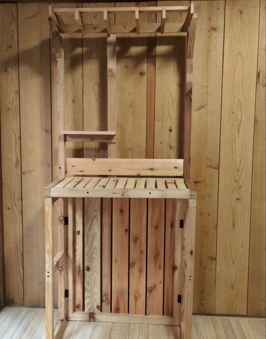 作業台　ディスプレイ　パーゴラ　裏庭bar風　ハンドメイド　ガーデン雑貨