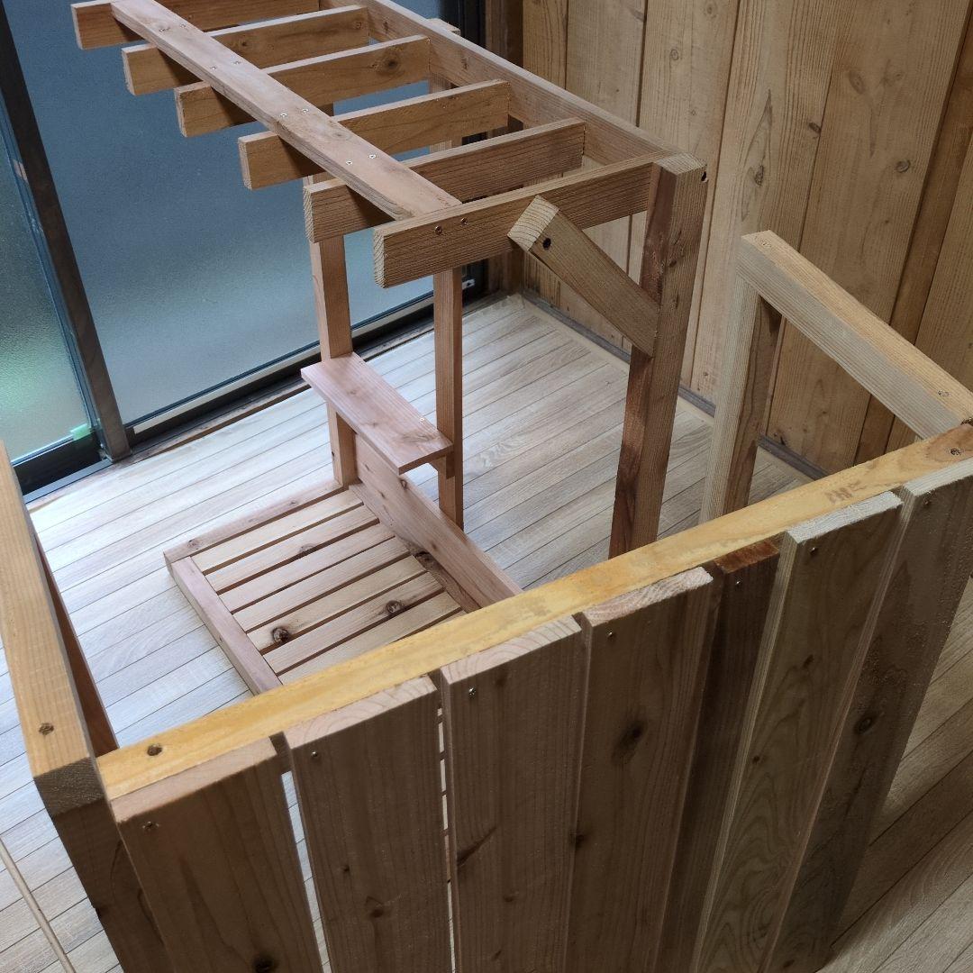 作業台　ディスプレイ　パーゴラ　裏庭bar風　ハンドメイド　ガーデン雑貨