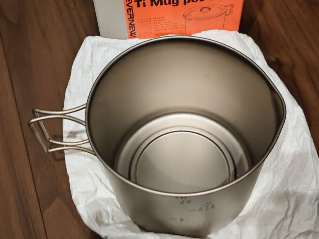 エバニューチタンカップ760と400、チタンポット900、アルストセット