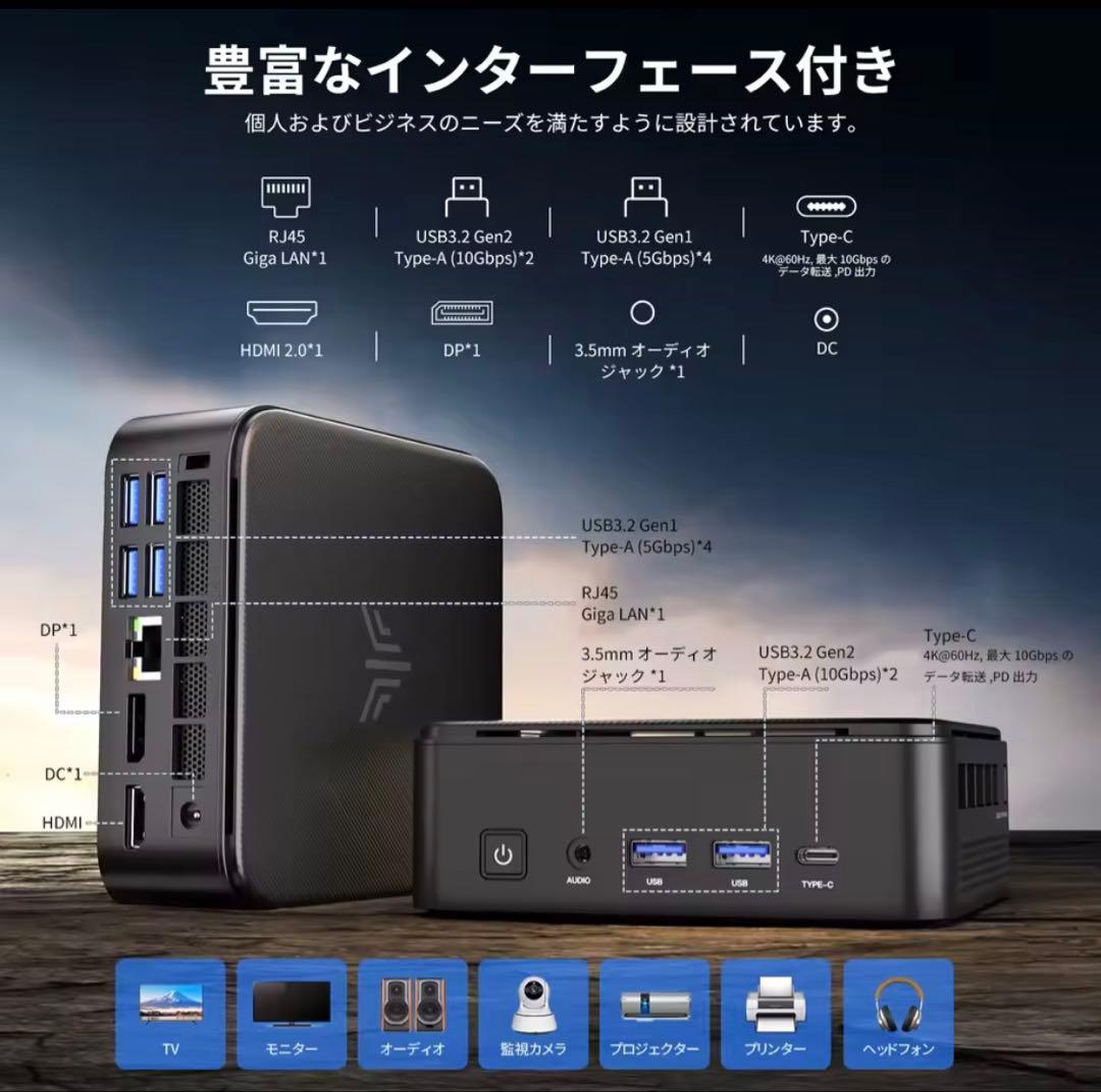 新品NIPOGI ミニpc AMD Ryzen 5 7430U