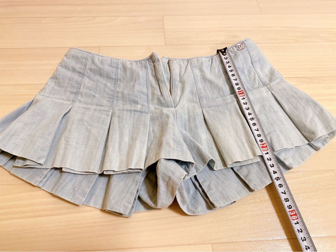 シャネル CHANEL ショートパンツ キュロット 水色 サイズ34 スカート