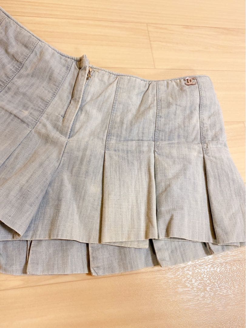 シャネル CHANEL ショートパンツ キュロット 水色 サイズ34 スカート