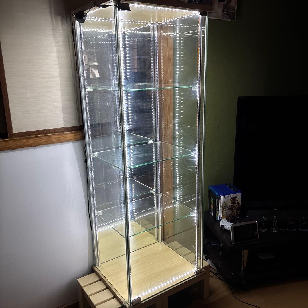 不二貿易 コレクションケース フィギュアケース 4段 背面ミラー