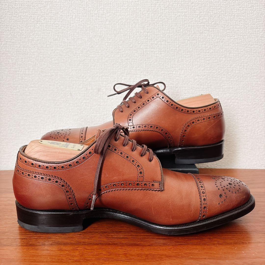 美品 REGAL 外羽根 メダリオン ストレートチップ ブラウン 25㎝