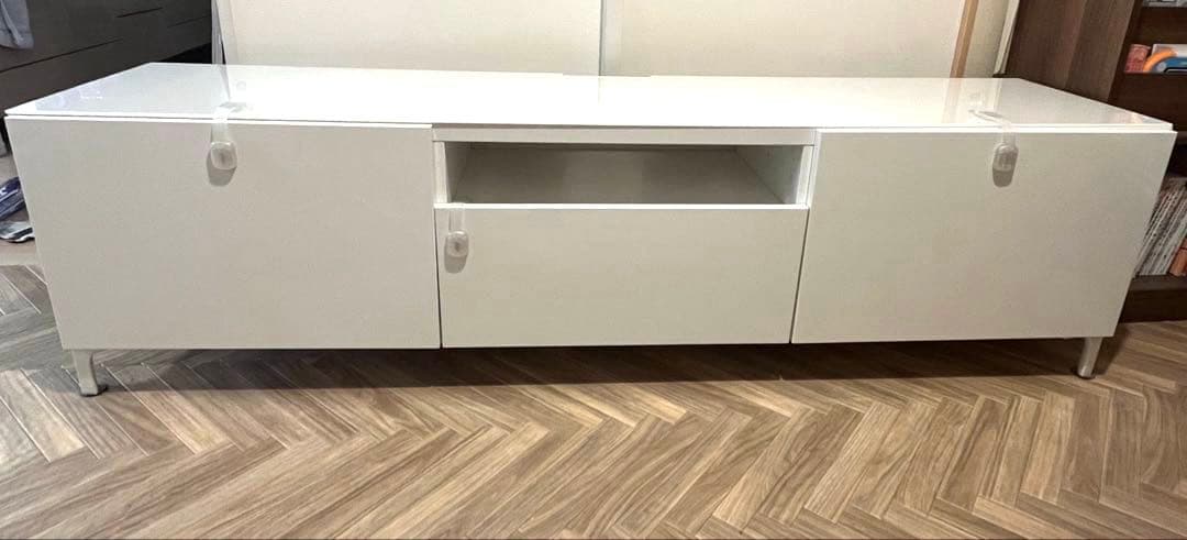 【美品】IKEA ベストー テレビボード テレビ台 180cm ガラス天板
