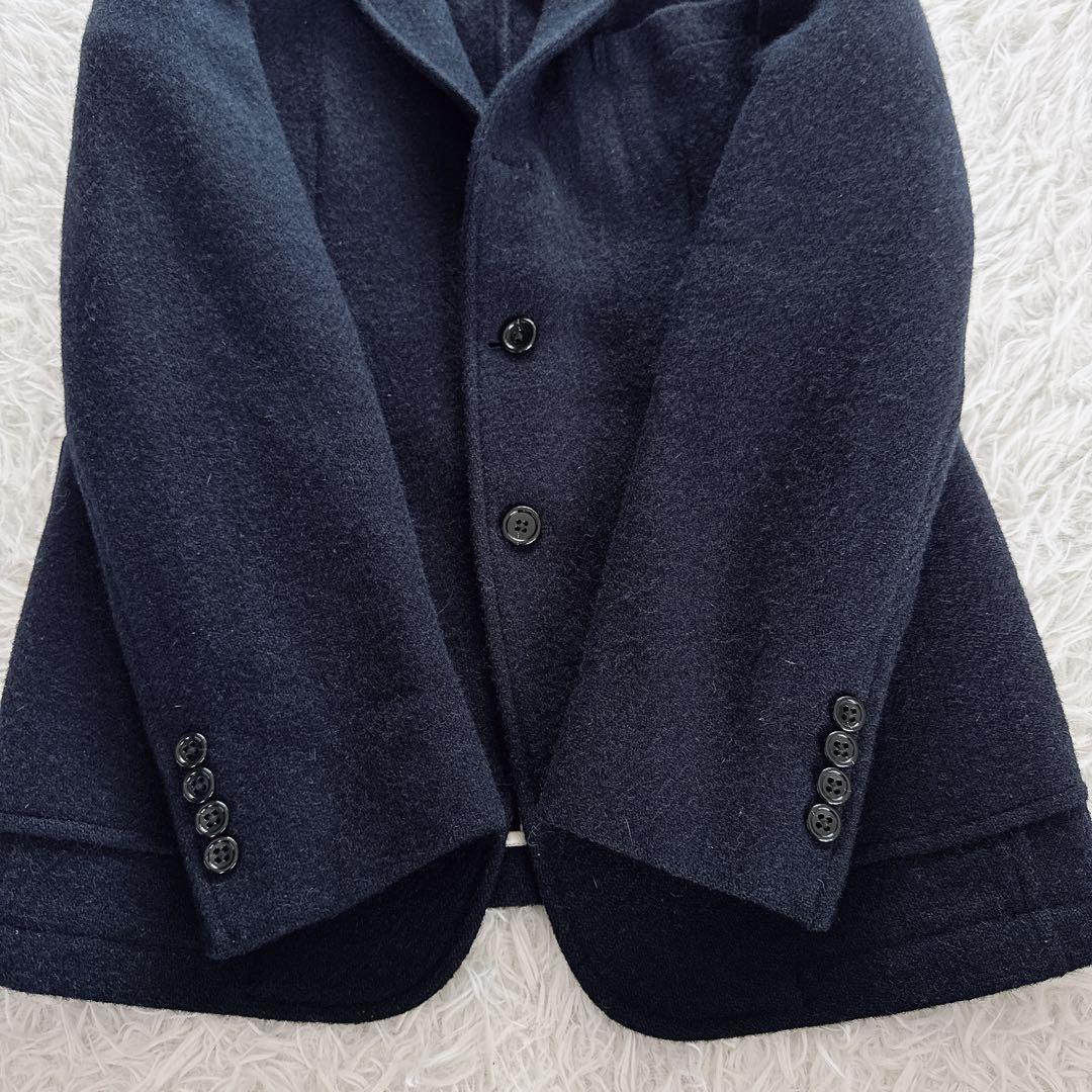 【BEAMS LIGHTS】ハリスツイード ジャケット ネイビー L 段返り