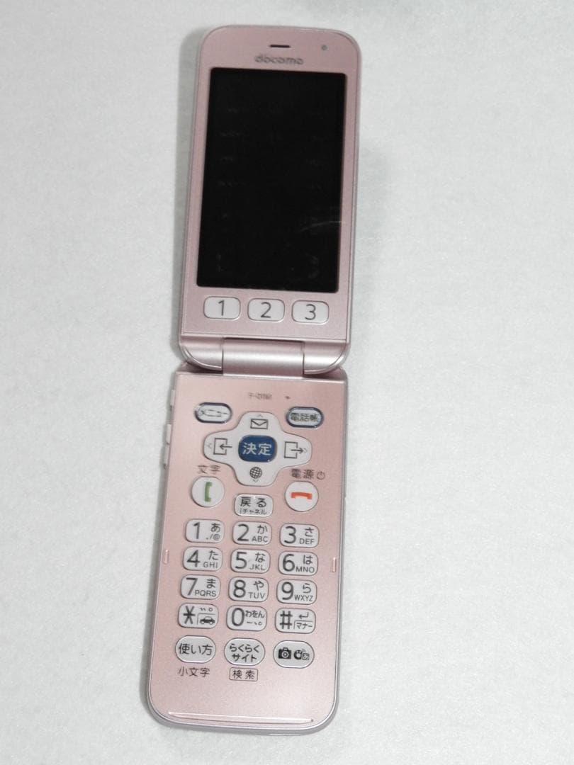 良品 富士通 らくらくホン F-01M ピンク docomo 4G LTE