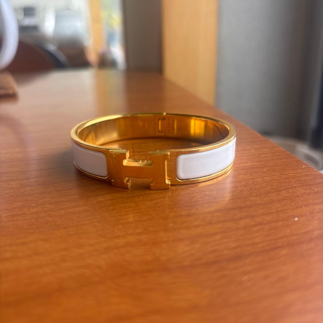 エルメス　クリックＨ　ホワイトゴールドバングルブレスレット