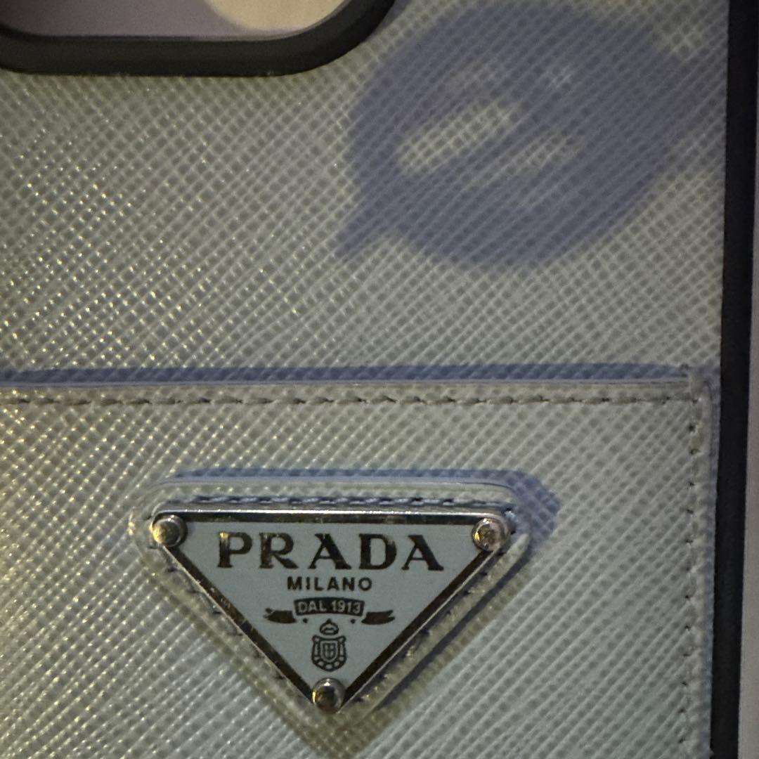 PRADA ライトブルー ソフトケースアイホン15Pro Max