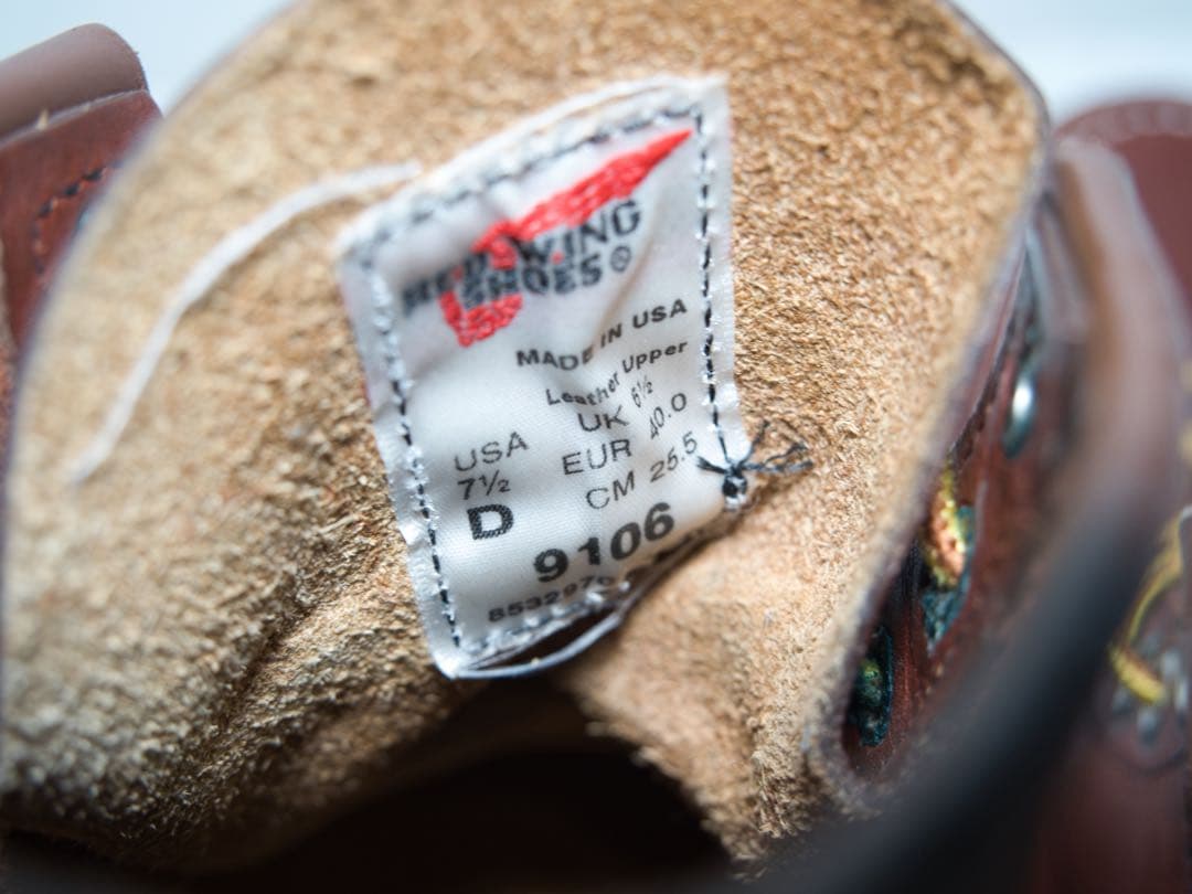 レッドウイング 9106 赤茶 US7.5D 25.5㎝