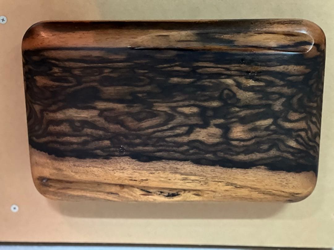 【希少・美品】黒柿 硯箱 書道具 平成元年購入品 木目美麗 共箱なし