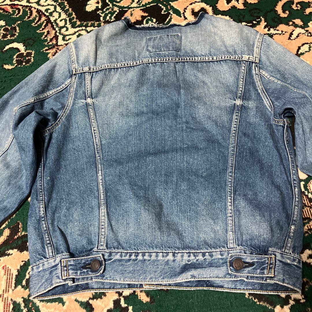 Whim Gazette ウィムガゼット　ノーカラー デニムジャケット　Gジャン
