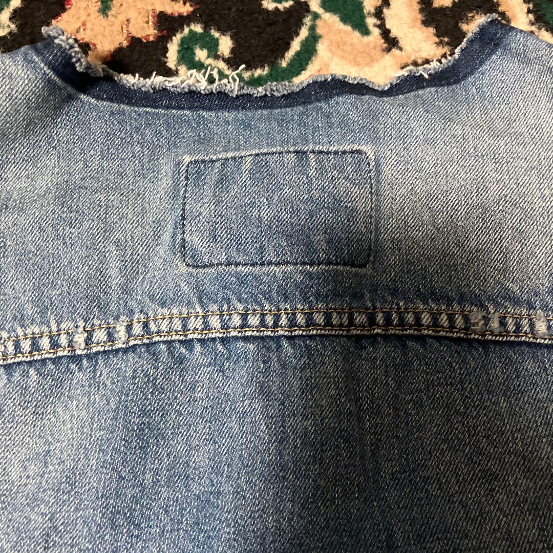 Whim Gazette ウィムガゼット　ノーカラー デニムジャケット　Gジャン