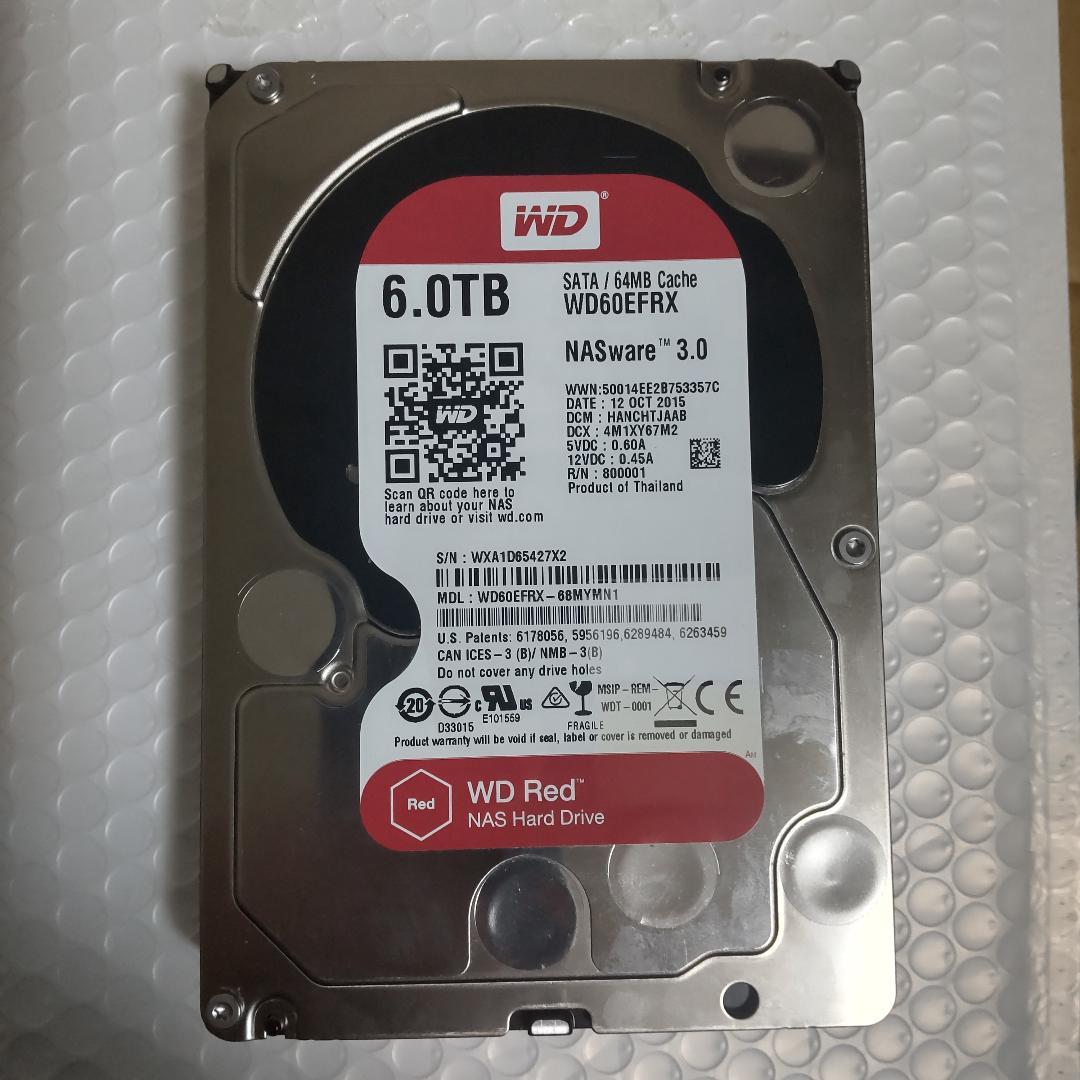 6TB HDD WD Red NAS用 WD60EFRX【注意】