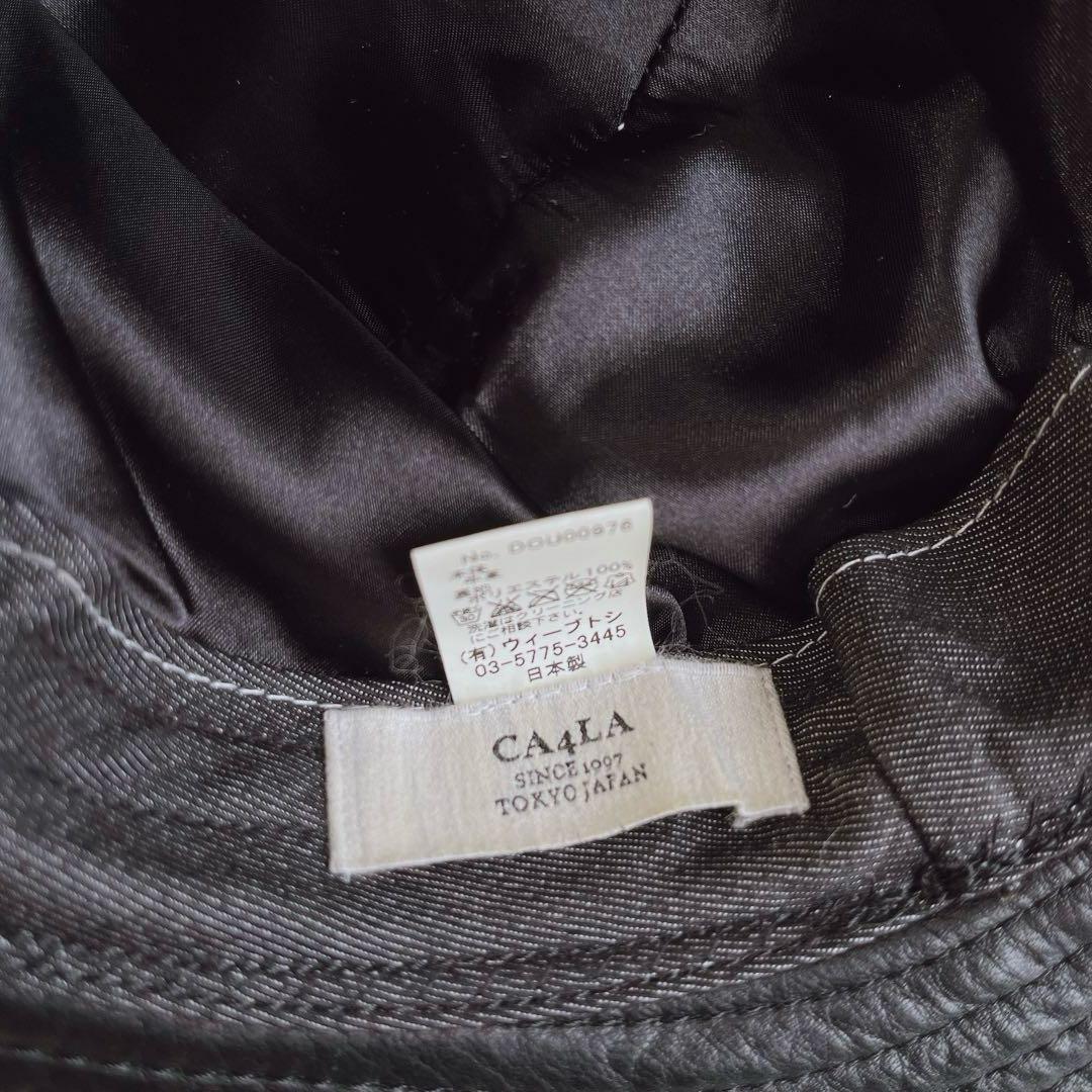 美品✨CA4LA レザーハット 本革　牛革 ブラック 帽子　バケットハット