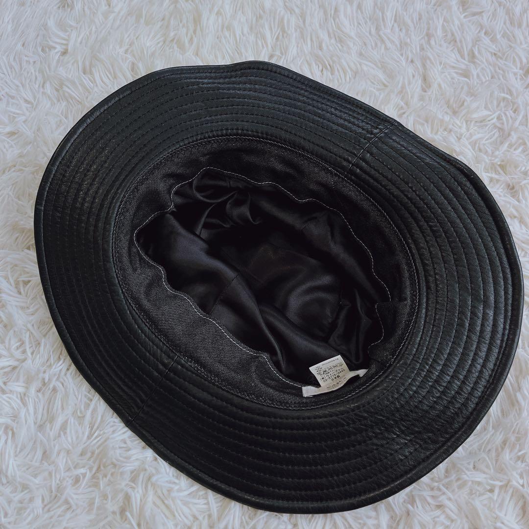 美品✨CA4LA レザーハット 本革　牛革 ブラック 帽子　バケットハット