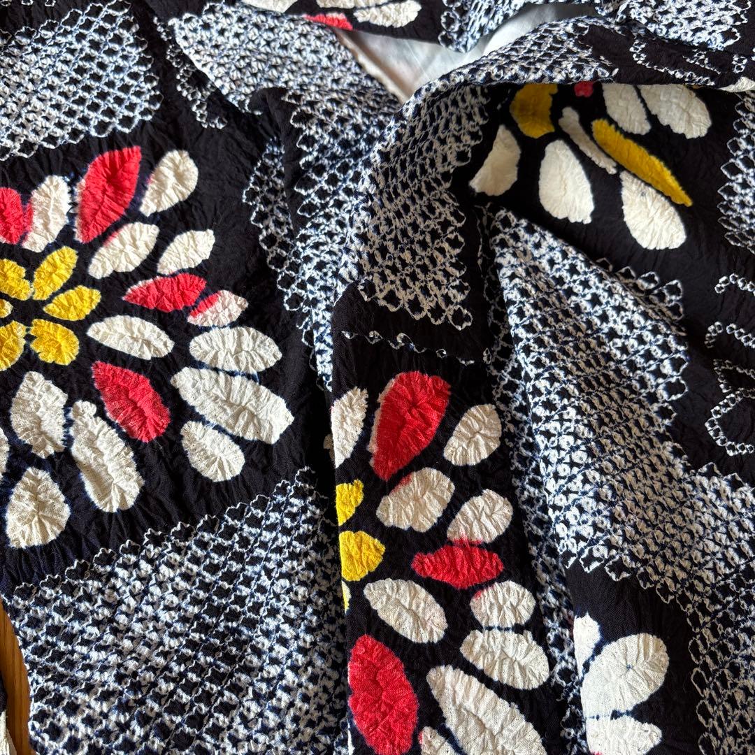 有松絞り　浴衣　美品　花火