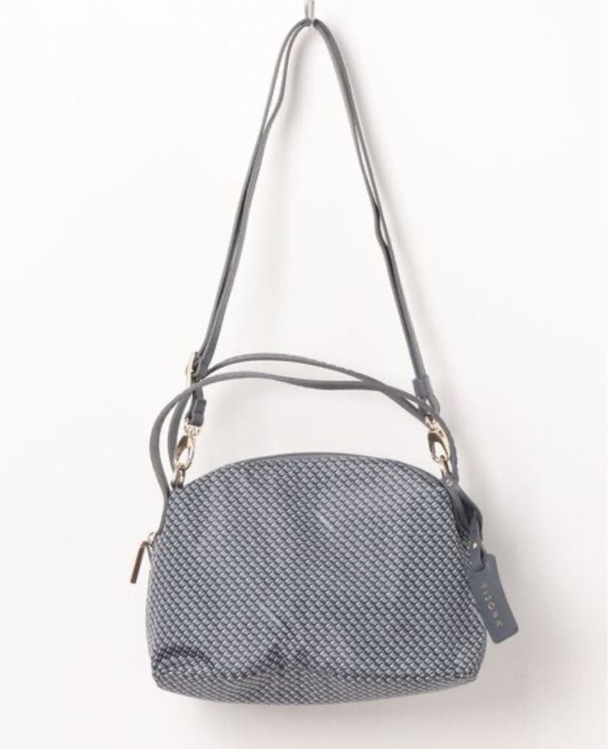 新品 VISONA 2way ショルダーバッグ ハンドバッグ くすみブルー系