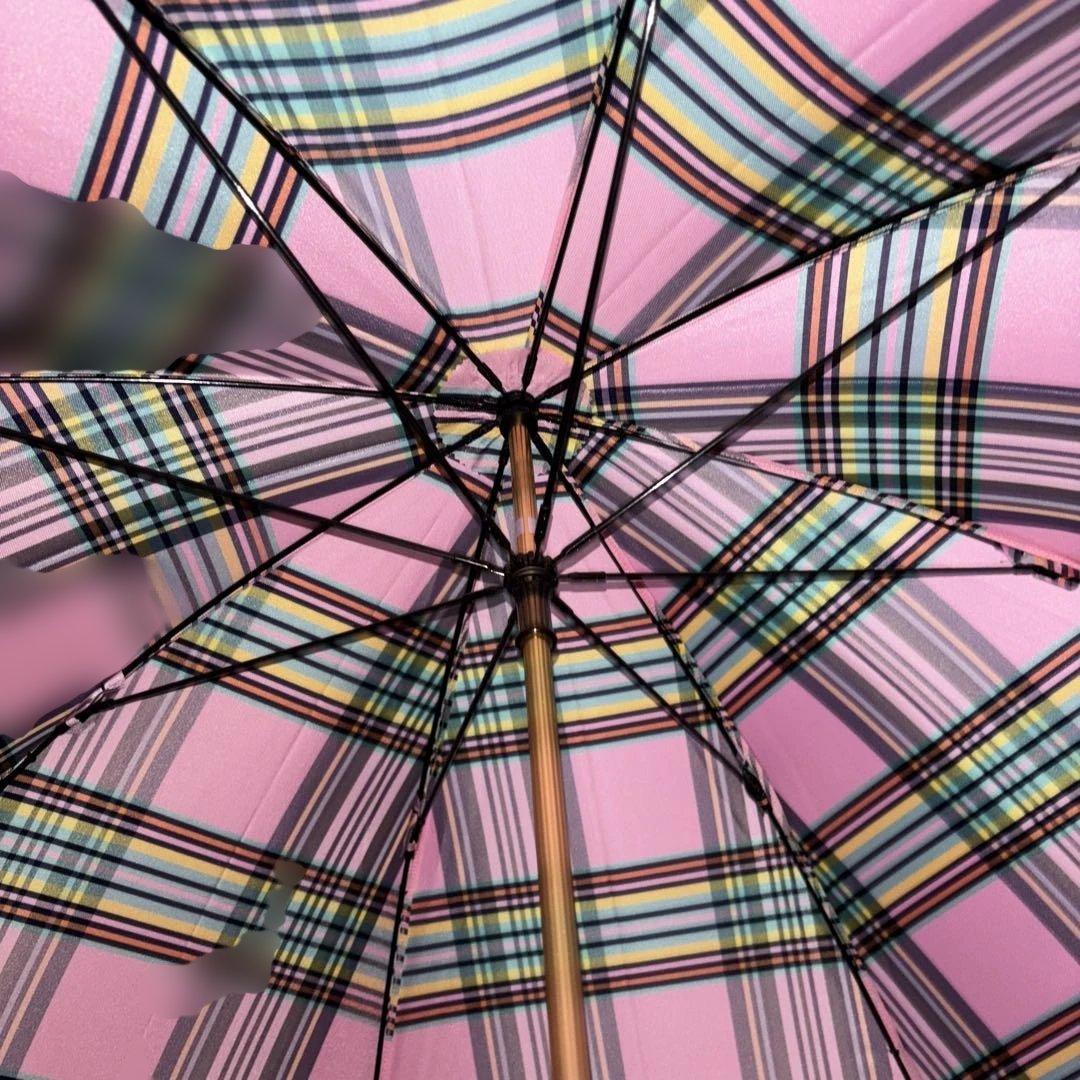 Ralph Lauren ピンク チェック柄 雨傘　60cm