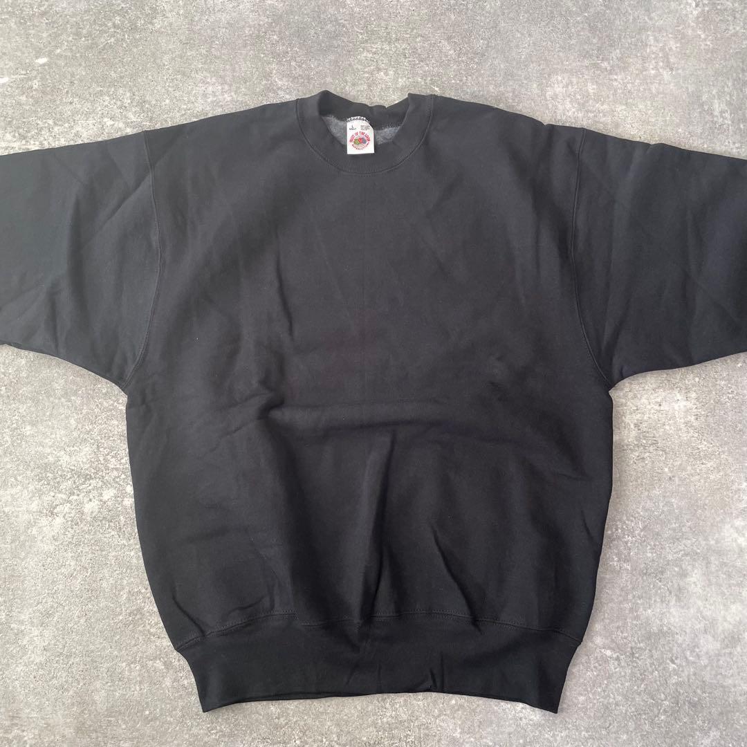 90s フルーツオブザルーム L USA製 スウェット デッドストック 黒