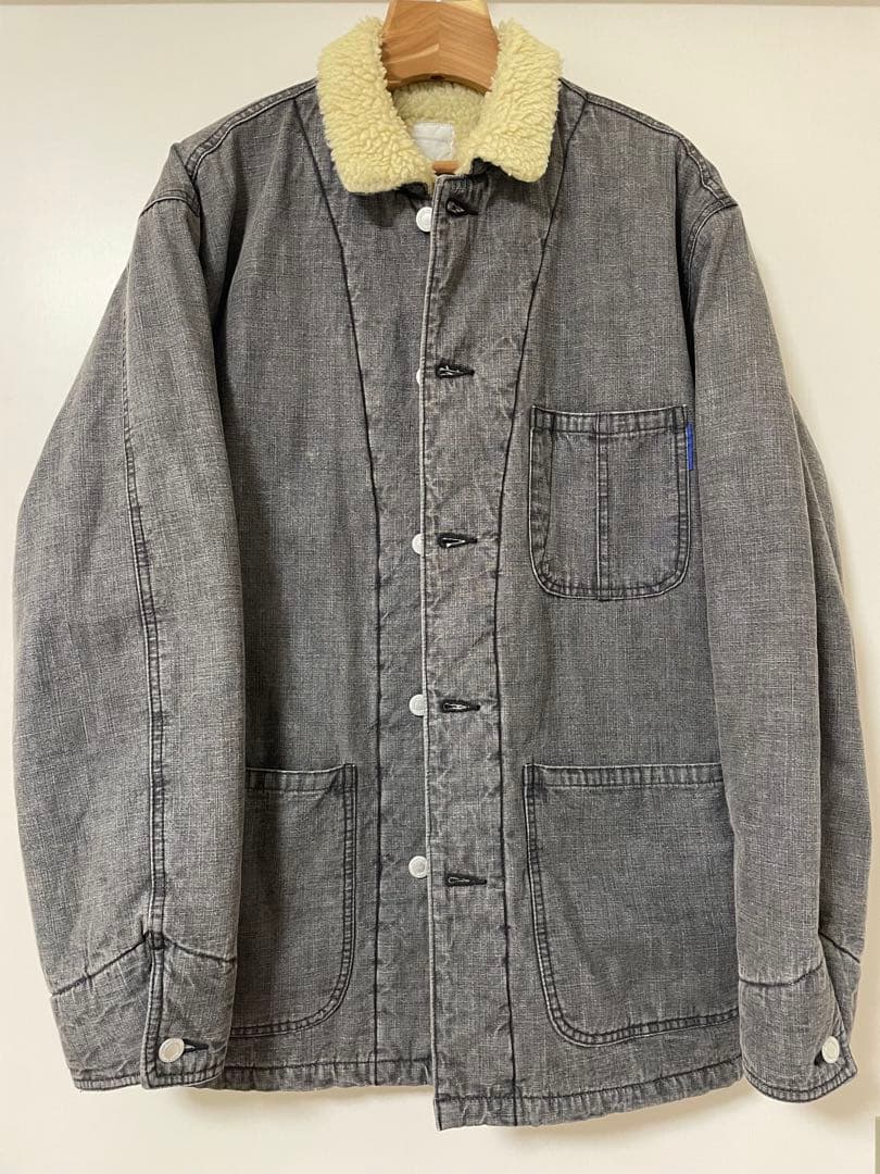 GOODENOUGH グッドイナフ　ボアカバーオール　ブラックデニム　Ｌ