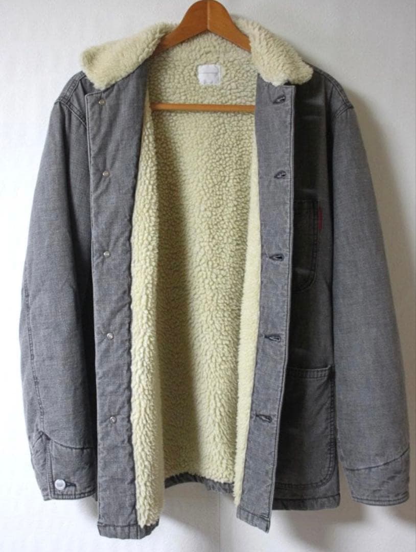 GOODENOUGH グッドイナフ　ボアカバーオール　ブラックデニム　Ｌ