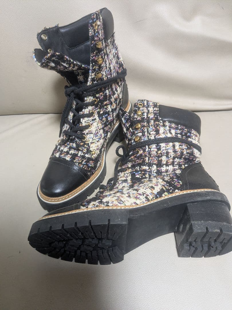 トリーバーチツイードブーツ 美品 24cm～半ぐらい