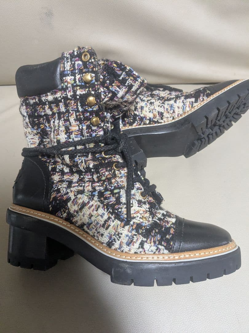 トリーバーチツイードブーツ 美品 24cm～半ぐらい