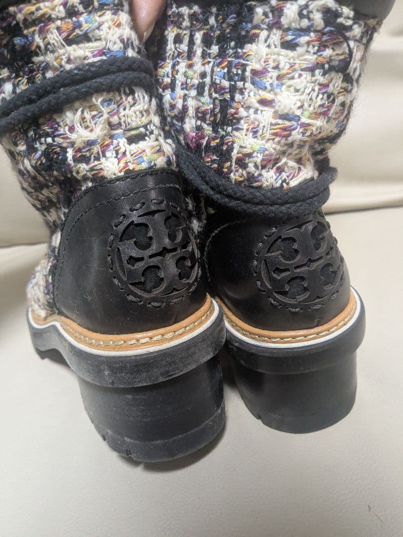 トリーバーチツイードブーツ 美品 24cm～半ぐらい