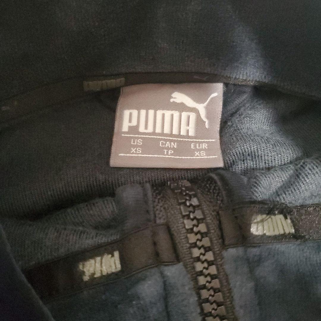 PUMAプーマ ベロア セットアップ 刺繍ロゴ XS 深緑