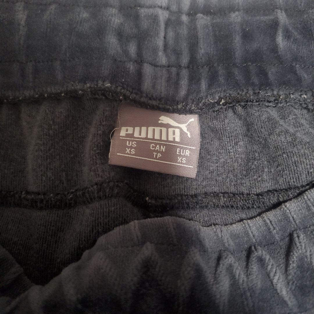PUMAプーマ ベロア セットアップ 刺繍ロゴ XS 深緑