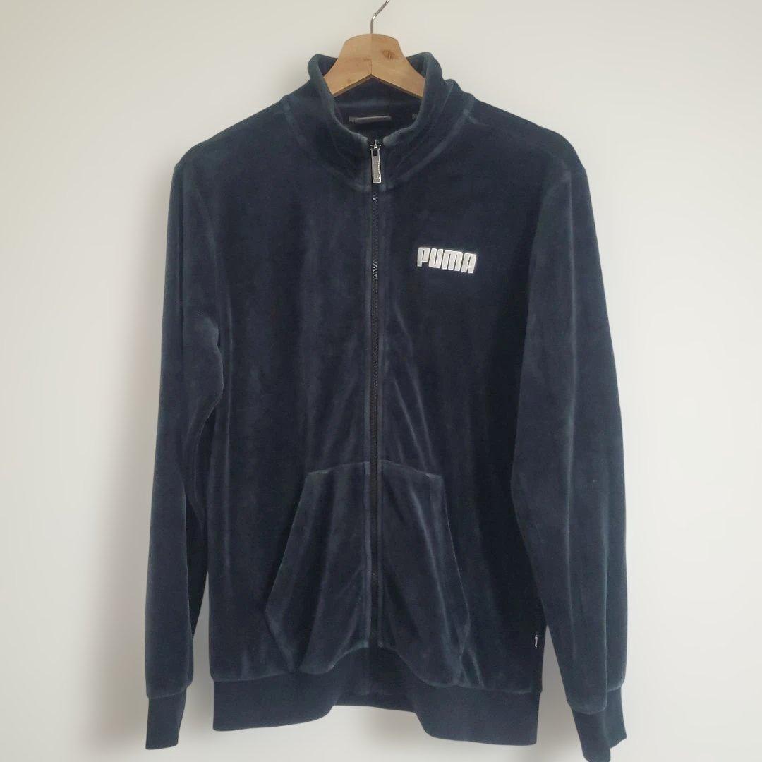PUMAプーマ ベロア セットアップ 刺繍ロゴ XS 深緑