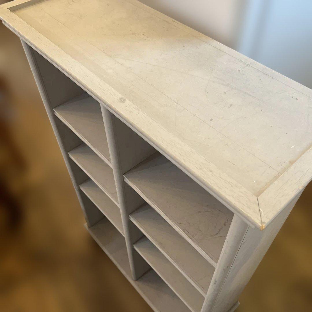 英国ビンテージシャビーグレーホワイトシェルフ