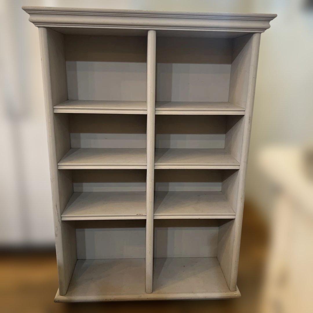 英国ビンテージシャビーグレーホワイトシェルフ