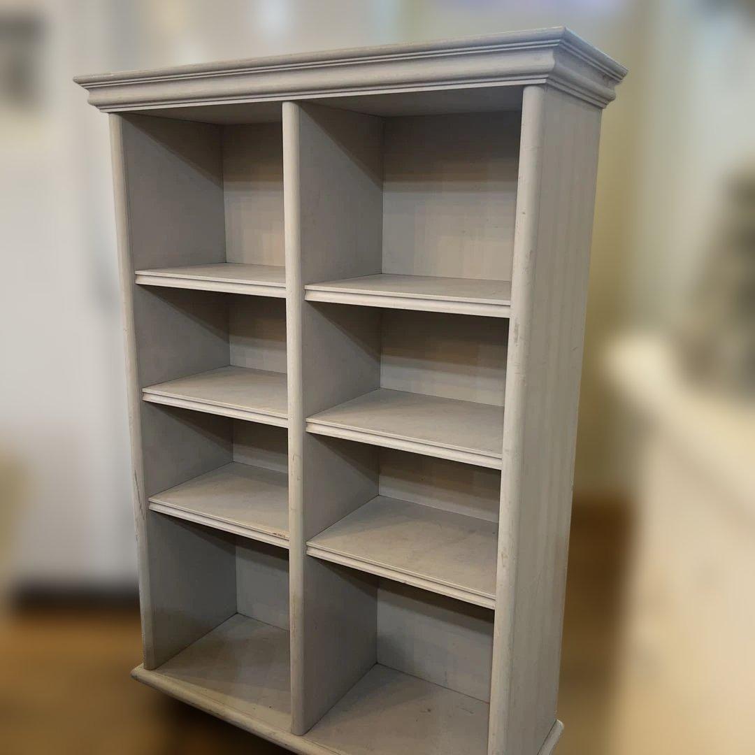 英国ビンテージシャビーグレーホワイトシェルフ