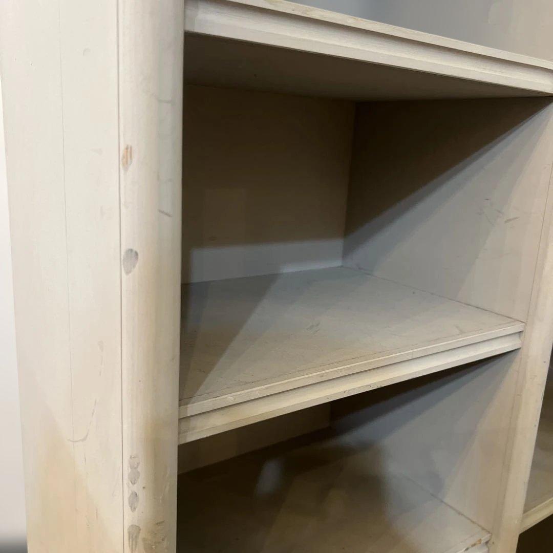 英国ビンテージシャビーグレーホワイトシェルフ