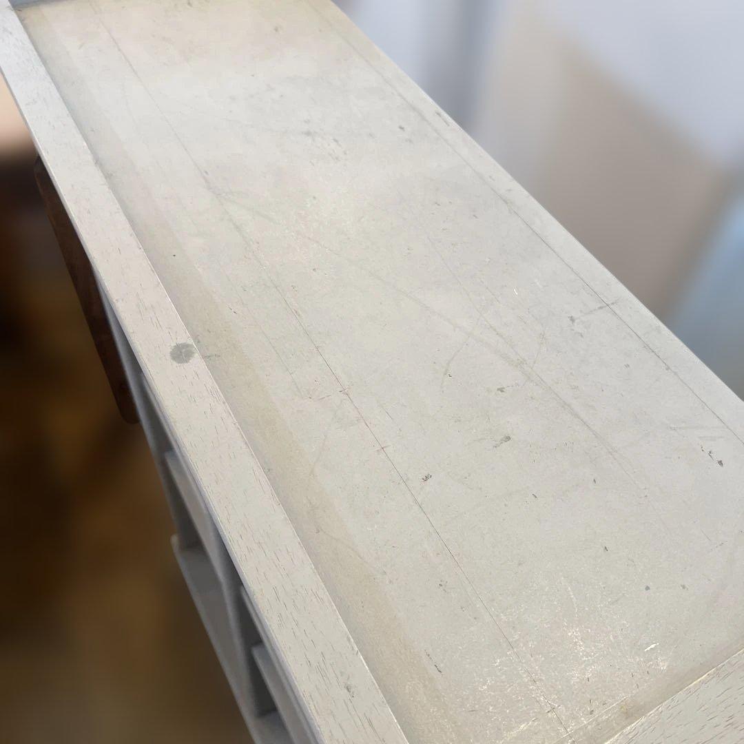 英国ビンテージシャビーグレーホワイトシェルフ