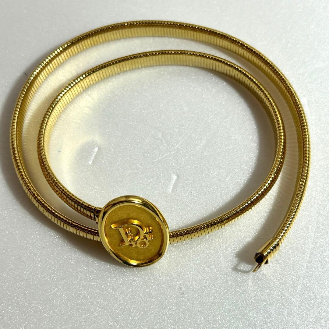 Christian Dior ゴールド ベルト バックル 細ベルト レディース