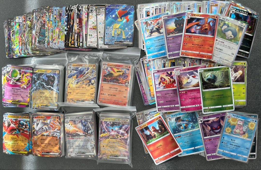 ポケカ　デッキ8個＋300枚以上【キラ、ミラー、rr、v、ex、v】　まとめ売り