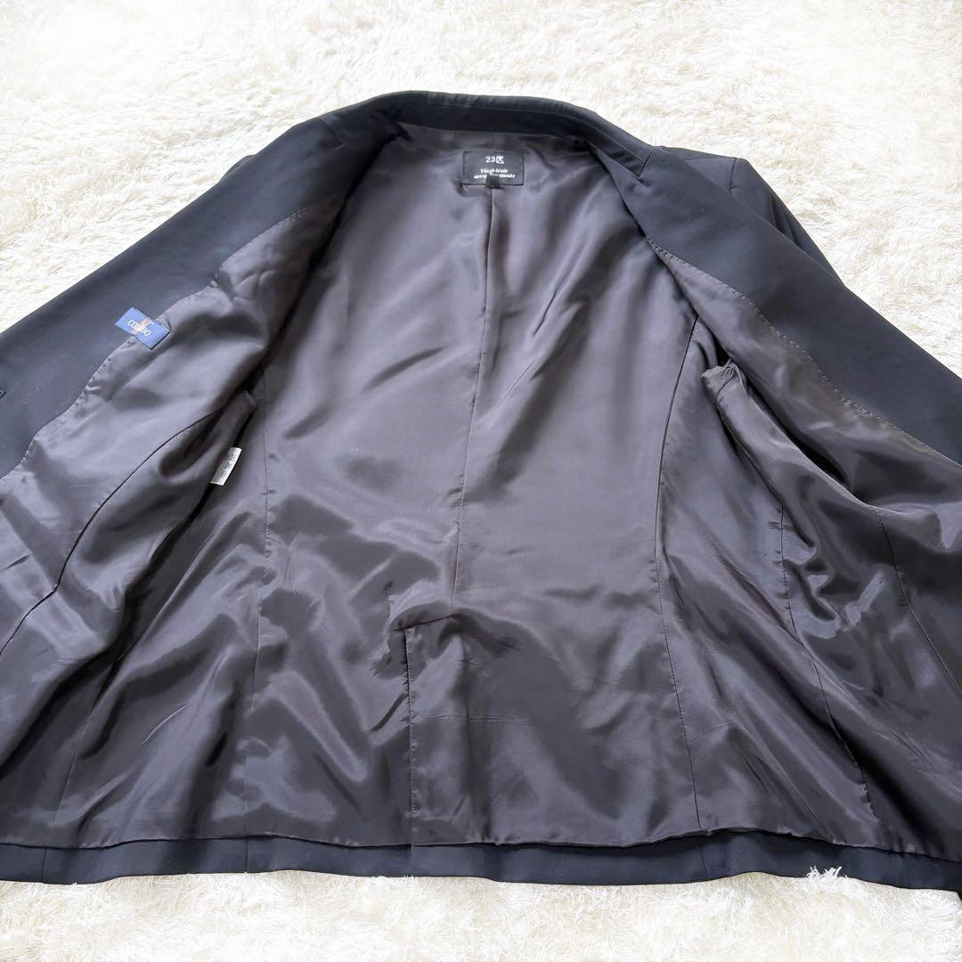 【美品】23区　スーツ　セットアップ　ブラック　大きいサイズ　上50下46 希少